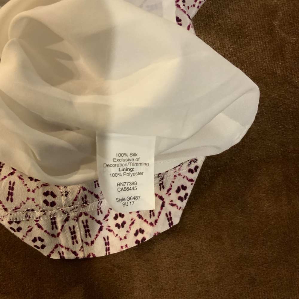 Madewell White Maroon 8 Silk Convertible Dress Twee Scandi Girl lightweight - Picture 11 of 15